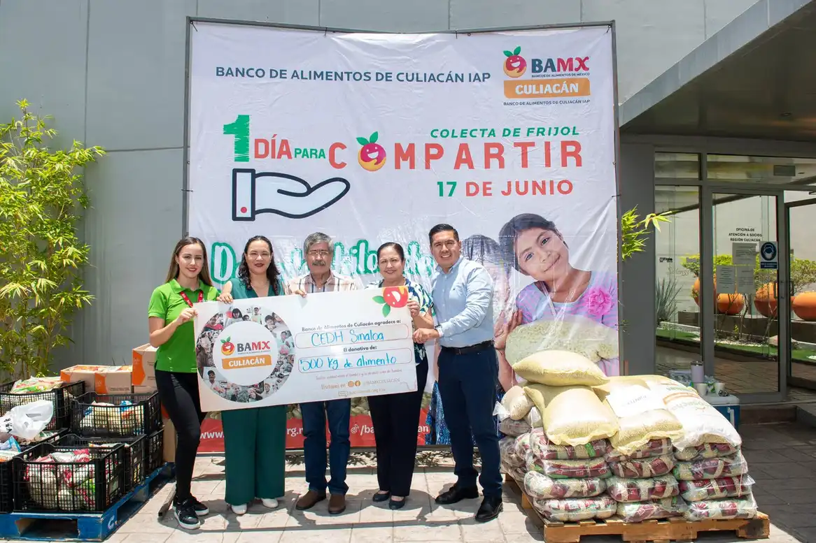 CEDH dona 500 kg de frijol al Banco de Alimentos de Culiacán I.A.P.