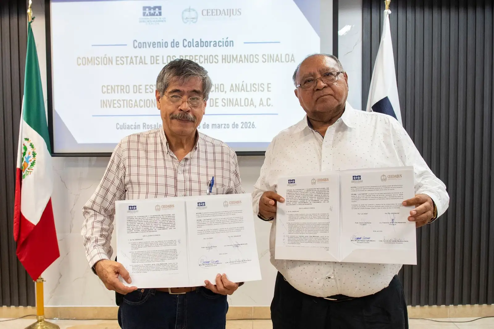 Firma CEDH Sinaloa convenio de colaboración con CEDAIJUS